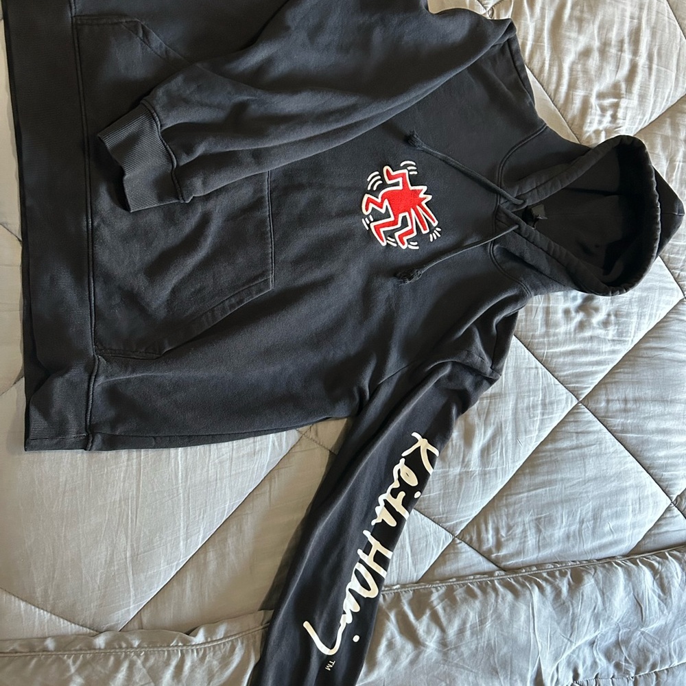 Black Hoodie with Red Graphic